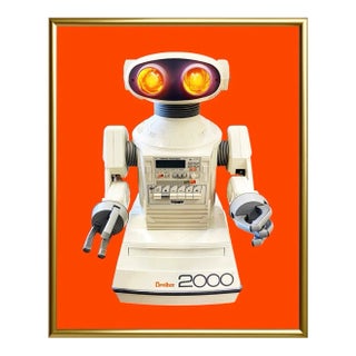 Robot Pop Art on Canvas, Framed For Sale