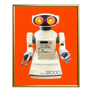 Robot Pop Art on Canvas, Framed