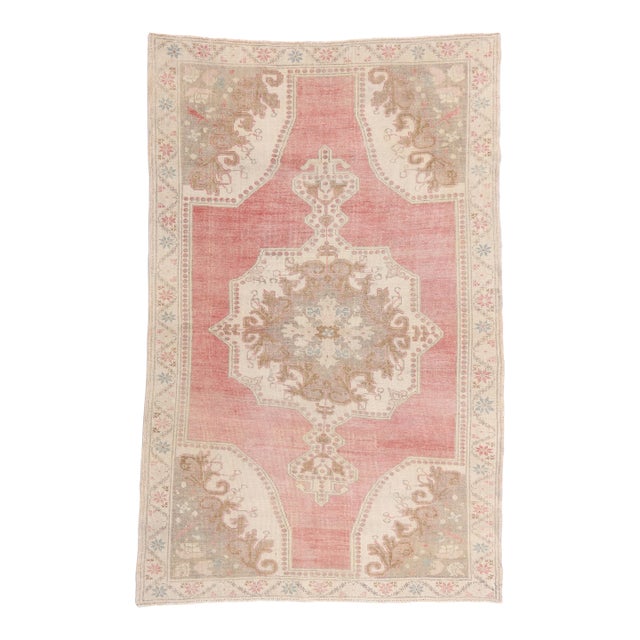Vintage Turkish Oushak Rug, 04'07 X 07'00 For Sale