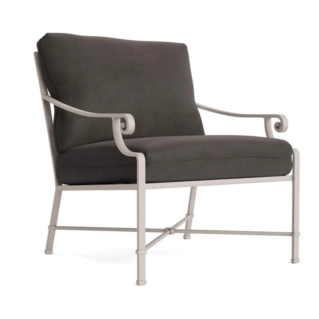 Brown Jordan Venetian Lounge Chair, Dove frame with Fusion Charcoal fabric For Sale - Image 12 of 12