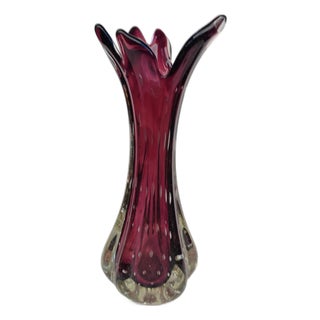 Murano Glass Vase in Amethyst, 1950s For Sale