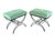 1980s Hand-Forged Sculptural Wrought Iron Accent Benches in Dark Green Mohair- A Pair For Sale In Los Angeles - Image 6 of 13