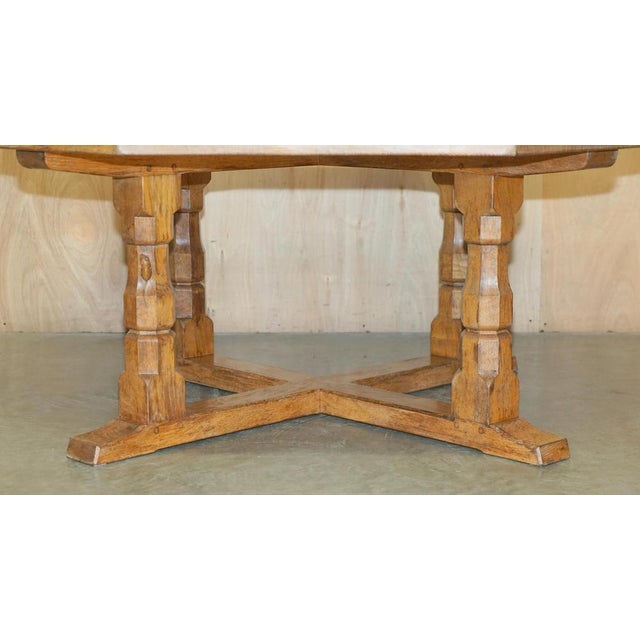Huge Vintage Adzed Octagonal Dining Table from Robert Mouseman Thompson, 1950s For Sale - Image 6 of 18
