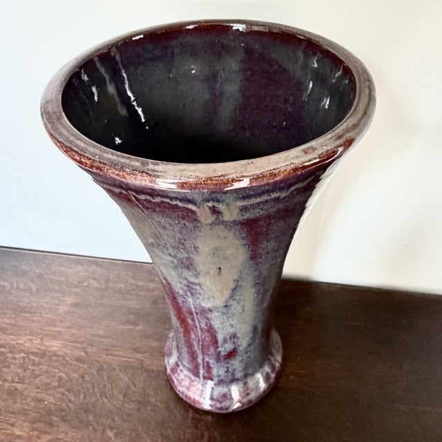 Large Vintage Stoneware Vase with Reactive Glaze, 1960s For Sale - Image 9 of 16