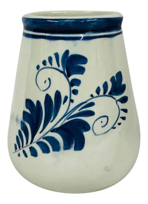 Vintage Wide Mouth Delft Brush Pot / Jar / Vase