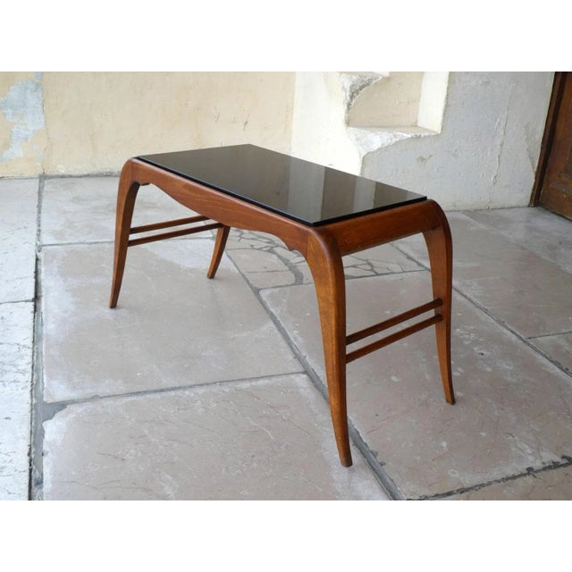 1950s Beech and Black Opaline Coffee Table, 1950 For Sale - Image 5 of 9