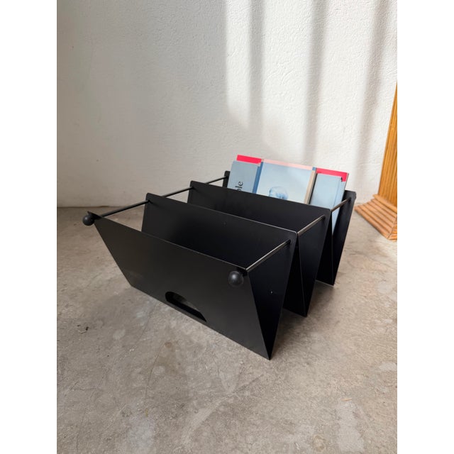 Vintage Magazine Rack in Metal, 1980 For Sale - Image 12 of 18