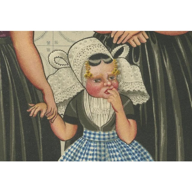 South Beveland Women and Girl in Lace Caps and Black Skirts with Golden Pins, 1932, Paper For Sale - Image 4 of 10