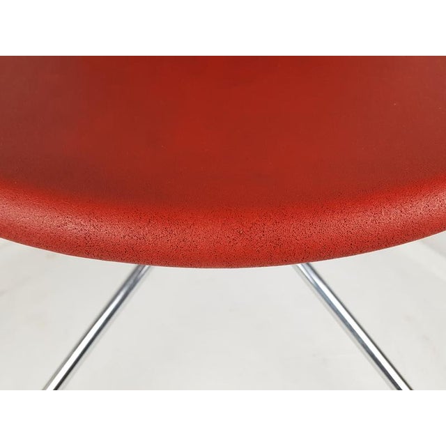 Red Italian Chrome-Plated Metal Base and Red Polyurethane Seating Chairs, 1990s, Set of 5 For Sale - Image 8 of 18