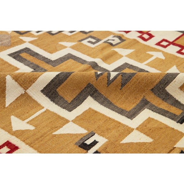Textile 4 X7 Vintage Navajo Native American Indian Tribal Wool Rug For Sale - Image 7 of 10