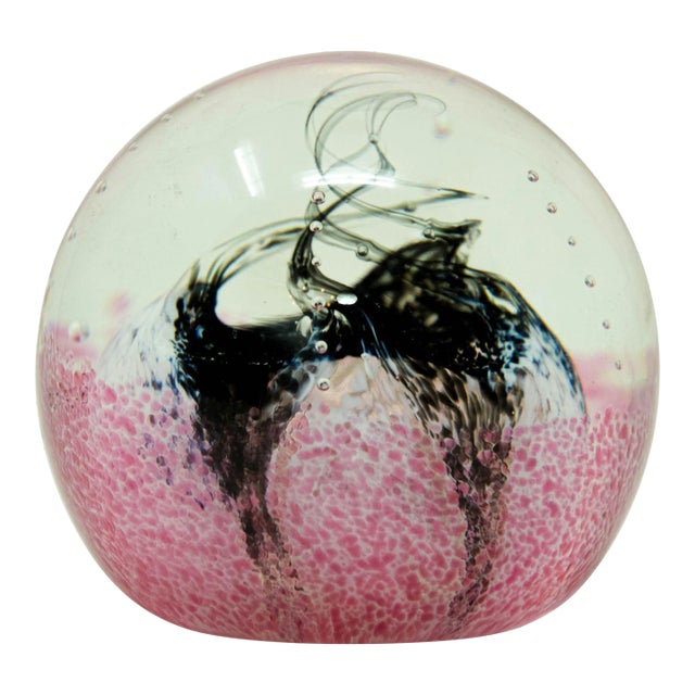 Paperweight Caithness Scotland Signed Collectible " Obsession" With Box 1970's For Sale