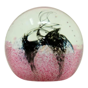Paperweight Caithness Scotland Signed Collectible " Obsession" With Box 1970's