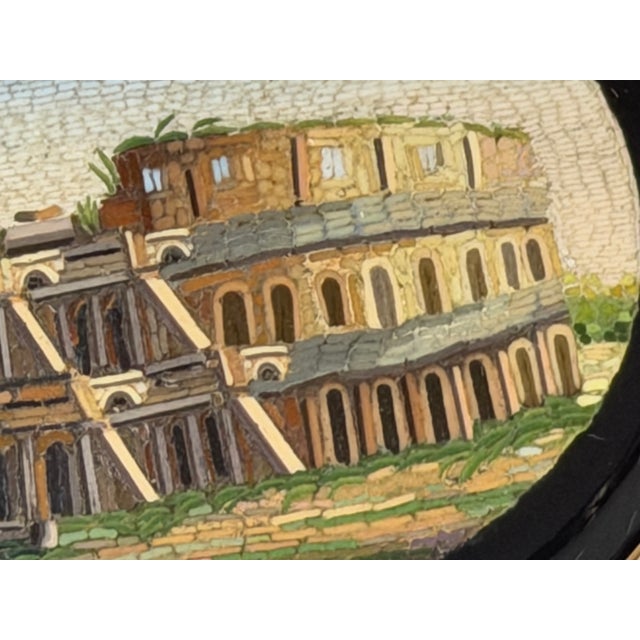 Victorian Grand Tour Italian Micromosaic Yellow Gold Brooch Depicting the Colosseum C1870 For Sale - Image 6 of 18