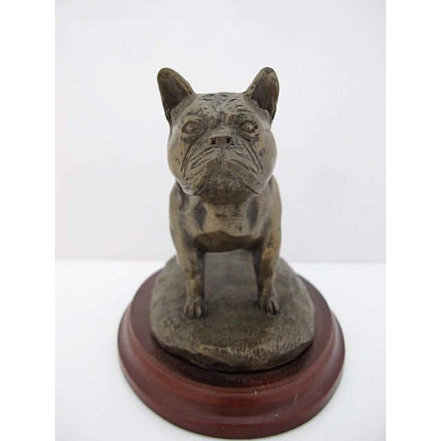English Douglas Gray French Bulldog Cold Cast Bronze Resin Statue Figurine For Sale - Image 3 of 10