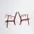 Mid-Century Modern Set of Easy Chairs with Leather Piping, 1950s For Sale - Image 3 of 9