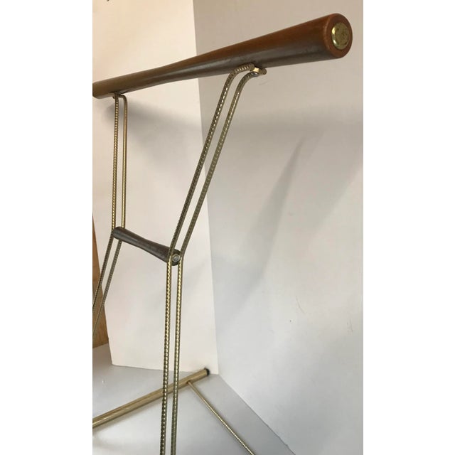 Mid Century Lee Rowan 24k Plated and Teak Valet For Sale - Image 9 of 13