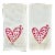1990s Vintage Boho Chic Valentine Heart Tip Towels - a Pair. For Sale