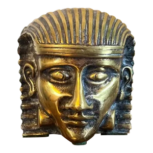 Antique 19th Century English Regency Bronze Egyptian Revival Pharaoh Paperweight