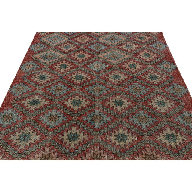 Traditional Vintage Zeki Müren Rug in Burgundy With Geometric Patterns, From Rug & Kilim For Sale - Image 3 of 7
