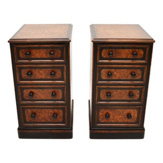 Victorian Amboyna Bedside Chests, 1860s, Set of 2 For Sale