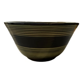 Striped Glazed Ceramic Bowl by H.A. Kähler, 1930 For Sale