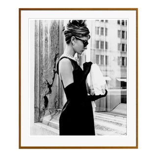 Audrey Hepburn Breakfast at Tiffany's Iconic Shot Archival Pigment Print Brown Framed For Sale