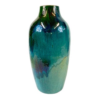 Early 19th Century Green Blue Iridescent Vase For Sale