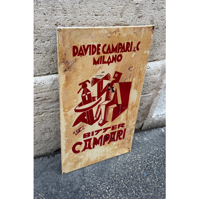 Mid-Century Modern Campari Advertising Sign from Davide Campari & C. Milan, 1920s For Sale - Image 3 of 9