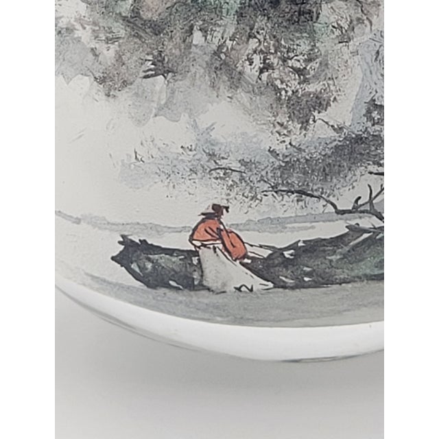 Mid 20th Century Chinese Inside-Painted Glass Snuff Bottle Scholarly Mountain Retreat For Sale - Image 10 of 12