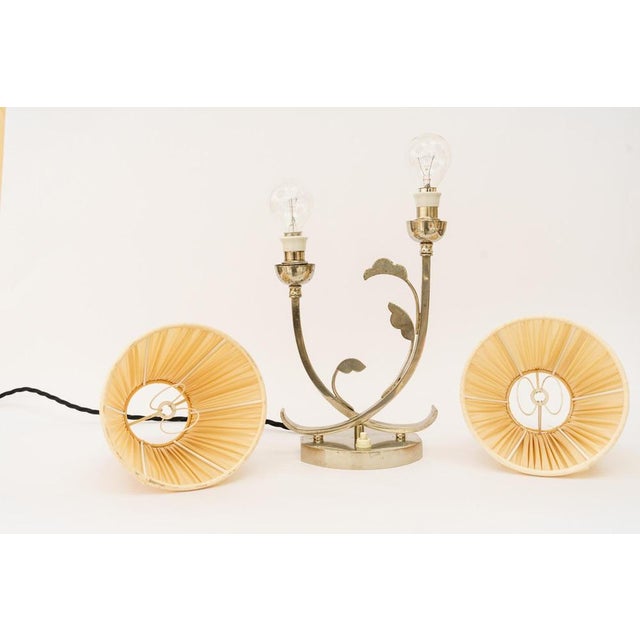 Art Deco Table Lamp with Fabric Shades, Vienna, 1920s For Sale - Image 14 of 15