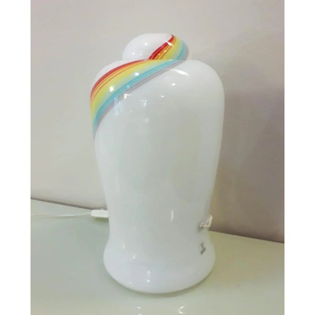 Mid-Century Rainbow Murano Glass Table Lamp For Sale - Image 4 of 11