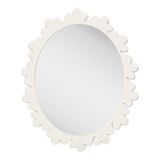 Fleur Home Garden District Arabella Oval Mirror in White Dove, 22x27 For Sale