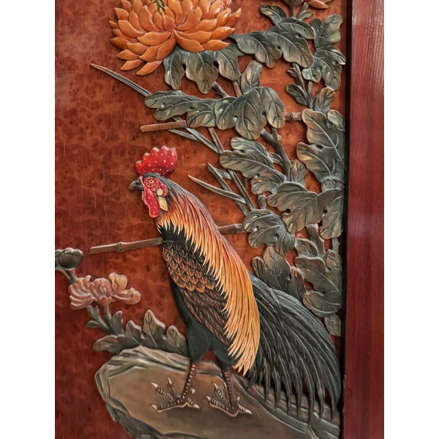 Pair of Mid Century Carved Panels, Taiwan (Republic of China Period) For Sale - Image 4 of 8
