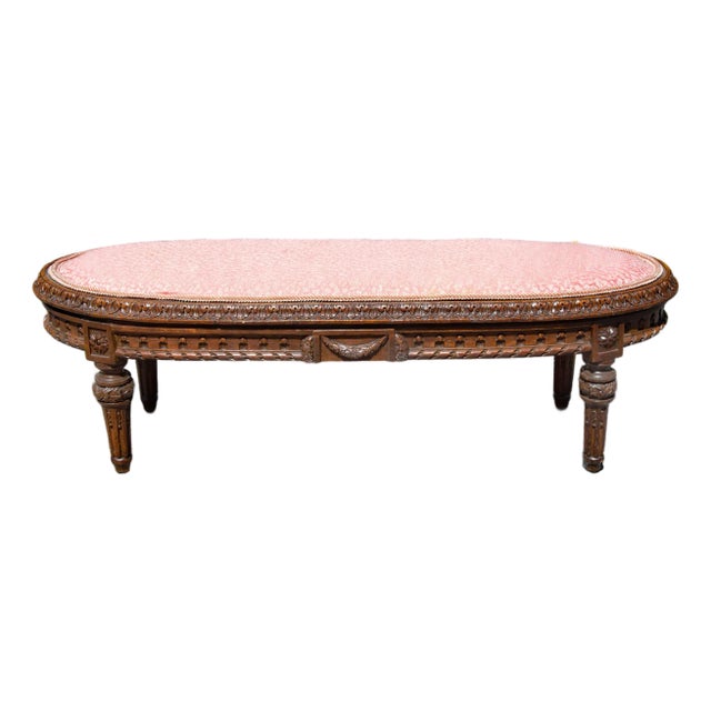 Louis XVI 19th Century French Footstool 35" Wide For Sale