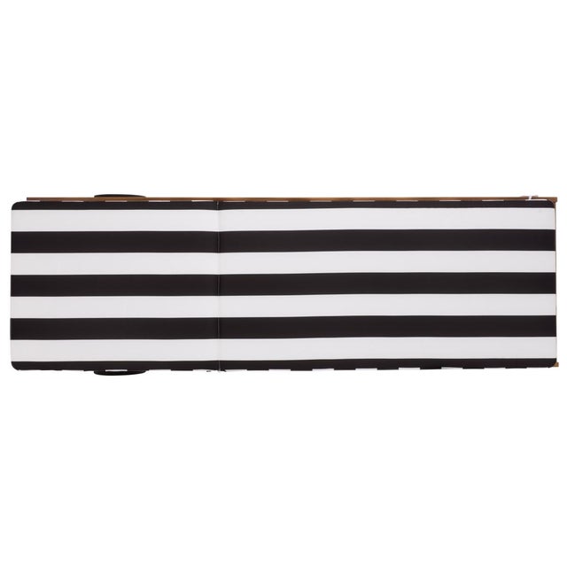 Newport Chaise Lounge, Black Stripe For Sale - Image 10 of 13