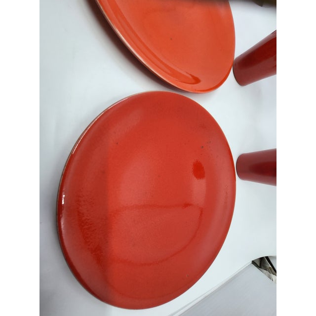 Red Ceramic Set by Robert Picault for Vallauris, France, 1950, Set of 4 For Sale - Image 4 of 18
