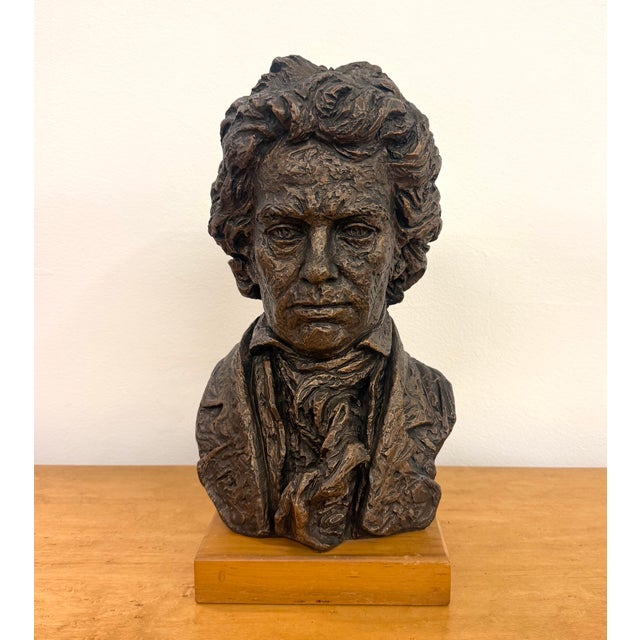 Metal Vintage Bust of a Man Signed & Dated 1961 For Sale - Image 7 of 9