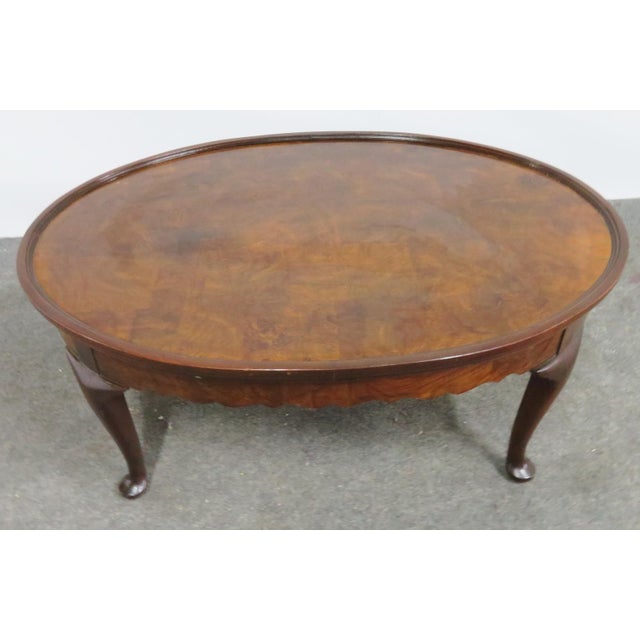 Queen Anne Hekman Mahogany Burl Coffee Table Chairish