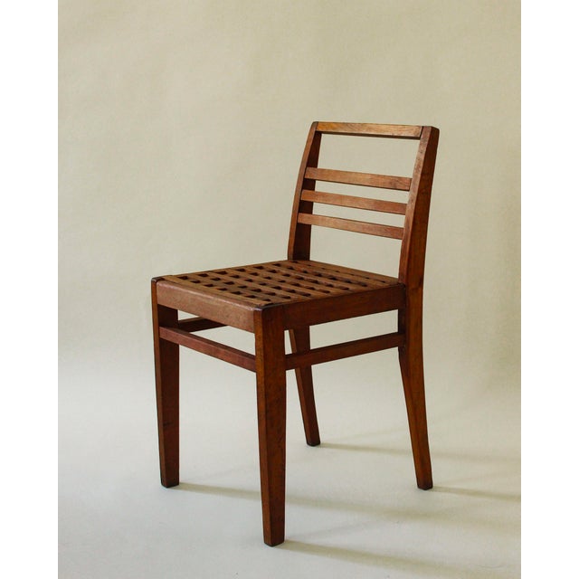 Brown Reconstruction 103 Chairs by René Gabriel, 1941, Set of 3 For Sale - Image 8 of 11