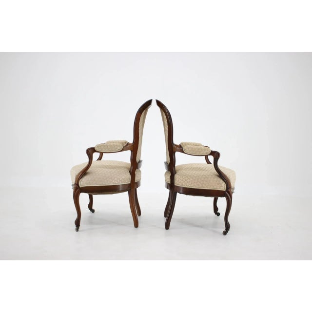 Set of Antique Rococo Style Danish Armchairs, 1900s For Sale - Image 11 of 15