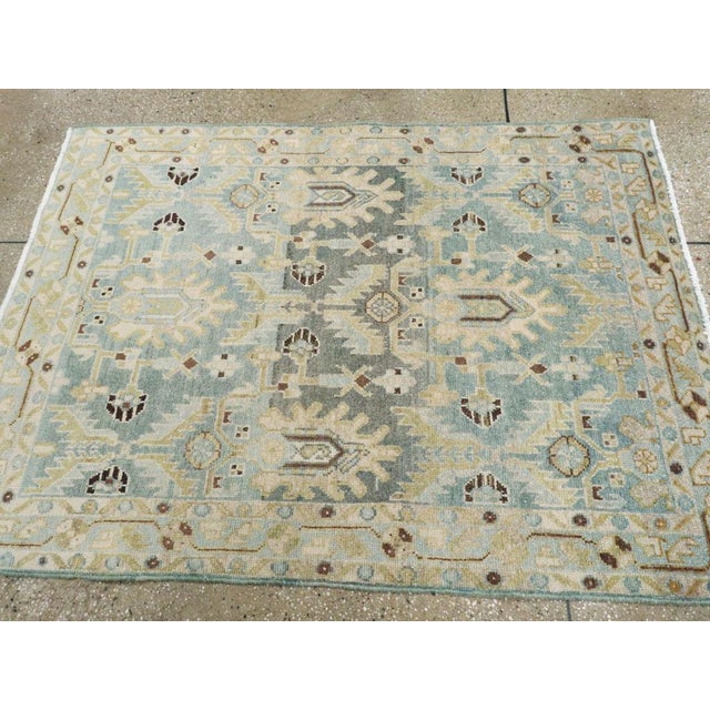 Mid 20th Century Galerie Shabab Collection Mid-20th Century Persian Malayer Throw Rug For Sale - Image 5 of 6