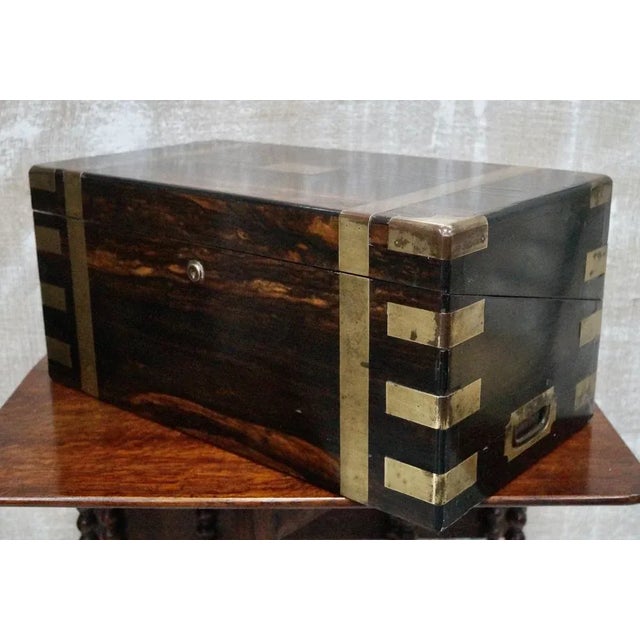 Victorian Coromandel Writing Slope, 1890s For Sale - Image 4 of 9