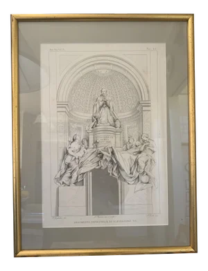19th C Italian Engraving of Pope Alessandro VII