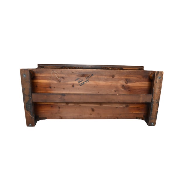 Vintage Cedar Cavalier Hope/Blanket Chest With Walnut Veneer For Sale - Image 10 of 11