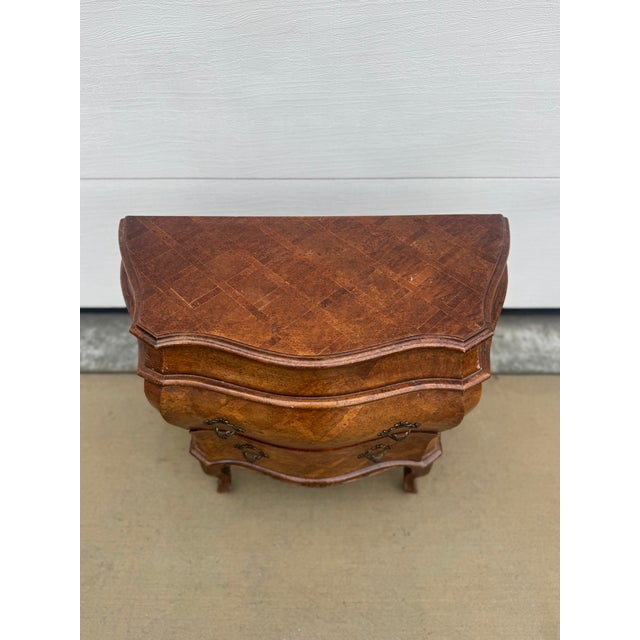 Italian Parquetry Bombe Nightstand For Sale - Image 13 of 16