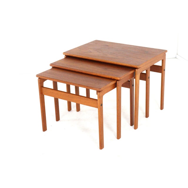 Wood Vintage Danish Nesting Tables, 1960s, Set of 3 For Sale - Image 7 of 15