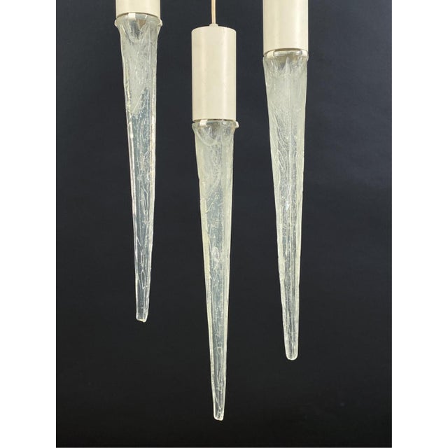 1960s 1960s Fog and Morup Acrylic Icicle Pendant Lamps, Attributed - Set of 3 For Sale - Image 5 of 8