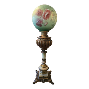 Antique Bradley Hubbard Style Onyx Banquet Lamp