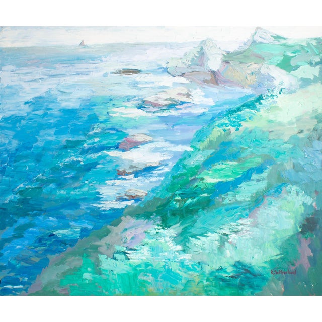 Contemporary Oil on Canvas Coastal Painting by Kay Sutherland For Sale - Image 3 of 9