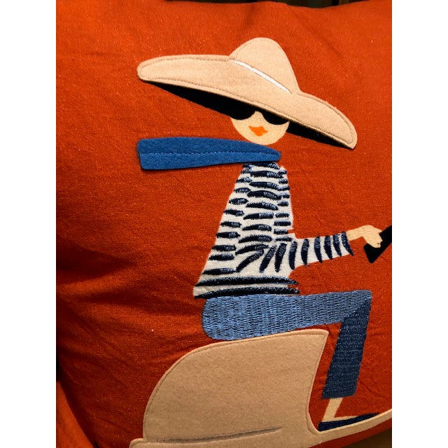Scooter Girl Pillow from Ludwig Chicago Chairish